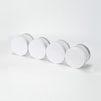Contenant cosmétique de luxe 30g 50g 80g 100g 120g 150g Pot en plastique transparent à paroi épaisse PET avec couvercle blanc doré