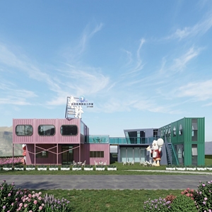 <span class=keywords><strong>Maison</strong></span> préfabriquée, villa modulaire en conteneurs, <span class=keywords><strong>maison</strong></span> préfabriquée à deux étages avec structure en acier, lucarne en verre, cour et terrasse - Product Image 3