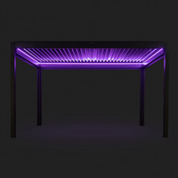 Kits de pergola à toit en persiennes en aluminium populaires faciles à assembler Pavillon de systèmes climatiques biologiques avec lumière LED
