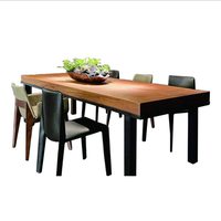 Table longue en bois massif de style loft américain rétro industriel, meubles en fer, table à manger, bureau, table basse pour salon de thé, table basse pour café