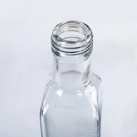 Botella de vidrio vacía para aceite de oliva, botella de vidrio transparente y cuadrada de 100ml, 150ml, 500ml, 750ml, para cocina, salsa de soja, vinagre, dispensador de aceite con tapa