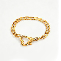 Ensemble de bijoux NIMAI en acier inoxydable plaqué or 18 carats PVD, chaîne figaro, fermoir en forme de cœur, collier et bracelet pour femmes, vente en gros d'usine
