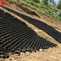 Flexible Smooth HDPE Geocell,1.1mm&1.4mm Thickness Cell Height for Curved Landscape Slope Soil Fixing Custom Size Factory Direct
