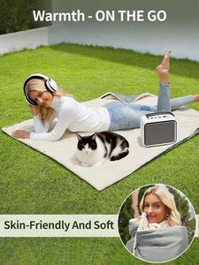 3段階温度調節 厚手 キャンプ用ヒーテッドブランケット ウェアラブルヒーテッドスローブランケット 肩・首用ショール - Product Image 4