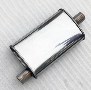 Silencieux d'échappement ovale en alliage aluminium-zinc haute performance, épaisseur 1,5 mm, entrée/sortie 2,5 pouces, longueur 19 pouces, poli, universel - Product Image 3