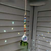 Attrape-soleil en cristal pour la décoration intérieure, créateur d'arc-en-ciel, prisme fantaisie, œuvre d'art de méditation (Arc-en-ciel et Fantaisie)