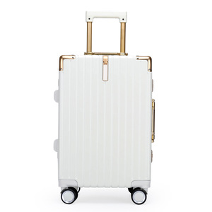 Aluminum <b>Frame</b> Luggage Red 20 28 Inch Trolley Case <b>Large</b> Capacity Swivel Wheels Unisex Travel Suitcase - Product Image 4