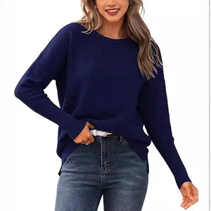Pull rayé à col rond pour femme, tricot à manches longues, mode décontractée, taille européenne et américaine S M L XL XXL XXXL - Product Image 4
