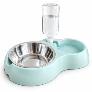 2- In-1 Pet Feeding <strong>Set</strong> Stainless Steel <strong>Bowl</strong> Automatic Water Dispenser Pet Feeding <strong>Bowl</strong> <strong>Set</strong> for <strong>Dog</strong> and Cat - Product Image 1