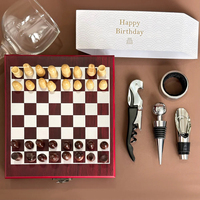 Uuhom Coffret Cadeau Luxueux Ouvre-Bouteille Carré Design Plateau d'Échecs en Acier Inoxydable et Plastique avec Tire-Bouchon, Bouchon et Verseur