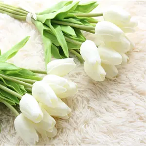 शादी की सजावट सौंदर्य रियल टच फूल कृत्रिम लेटेक्स गुलदस्ता फूल
