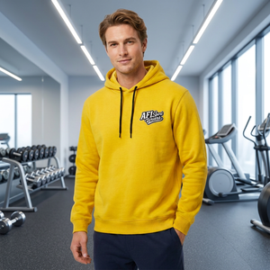 AFI Sport Wears Sweat-shirt à capuche jaune pour homme, coupe régulière, en coton tricoté, décontracté, pour l'automne - Product Image 5