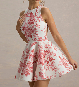 Customizable <strong>Clothing</strong> Women's Casual Spring Summer Dresses European American Style Lace-up Printed Suspender <strong>Mini</strong> Skirts - Product Image 2
