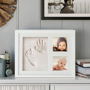 Baby Footprint Handprint Clay <strong>Frame</strong> Kit Wooden Shadow <strong>Box</strong> <strong>Photo</strong> <strong>Frame</strong> with Non-Toxic Clay for Newborn Keepsake Gift - Product Image 4