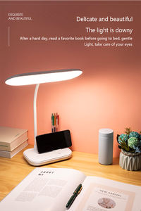 Sevimli şarj edilebilir okuma lambası ile telefon ve kalemlik dokunmatik <span class=keywords><strong>Dimmer</strong></span> anahtarı masa lambaları için okuma ledi DC plastik kare 20 - Product Image 5
