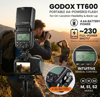 Flash Speedlite Inalámbrico Godox TT600 TT600-S 2.4G GN60 Maestro/Esclavo para Cámaras Canon, Nikon, Sony, Pentax, Olympus, Fuji, Lumix