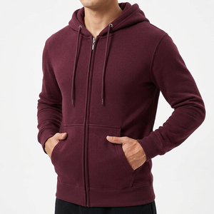 Sudadera con Capucha de Forro Polar para Hombre, Diseño con Cierre, Bordado Frontal con Logotipo Personalizado, Talla Grande, Mezcla de Poliéster/Algodón, Secado Rápido, Venta al Por Mayor - Product Image 1