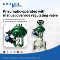 Vanne de régulation pneumatique WCB en acier inoxydable à bride avec volant manuel pour vapeur et gaz haute température haute pression ANSI API OEM