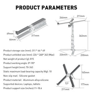 Base Giratoria de <span class=keywords><strong>360</strong></span> Grados, Soporte Ajustable de Aluminio para Laptop, Soporte Ergonómico para Notebook, Compatible con iPad y <span class=keywords><strong>MacBook</strong></span> - Product Image 6
