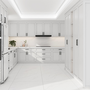 Minimalist Custom Wooden Kitchen <b>Cabinets</b> Full Modern Luxury White Lacquer Complete Kitchen <b>Cabinet</b> for Apartment - Product Image 1