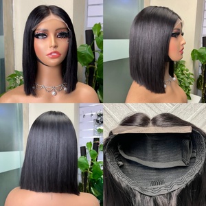 100% Human Hair Glueless Vietnam 5*5 Sdd Bone Straight bob Brazil Peruvian Non <b>Glue</b> Wig - Product Image 1