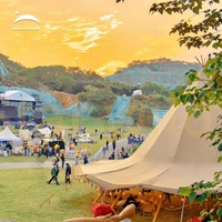 Combinaison extérieure Glamping Tente indienne Safari Toile de coton Cadre en bois Tipi Yourte Tipi Tente de fête Mariage