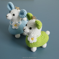 Poupée Alpaga en Tricot et Crochet Faite à la Main, Mignonne et Tendance, Porte-clés Mouton Kawaii en Crochet Doux, Objets Décoratifs