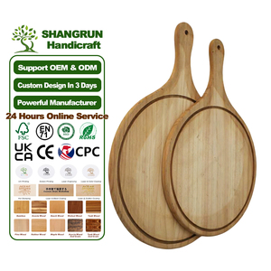 Plateau à pizza <span class=keywords><strong>en</strong></span> <span class=keywords><strong>bois</strong></span> de bambou, pelle à pizza, planche à découper, plateau de service, planche à découper ronde - Product Image 1