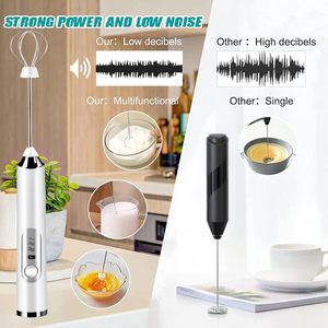Batidor eléctrico recargable de alta potencia para mezclar leche, café, latte, matcha, chocolate y bebidas cremosas. - Product Image 5