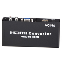 Convertisseur VGA vers HDMI VCOM 1080P avec audio stéréo 2RCA, adaptateur vidéo HDMI pour ordinateur, home cinéma