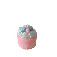 Rosa Niedliche Geburtstagsgeschenk Sojawachs Handgemachte Aromatherapie-Kerze in Kuchenform Chinesische Schlafzimmer-Dekoration Festlich