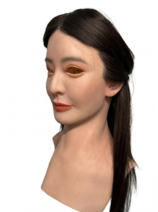 Máscara de Silicona Hiperrealista de Cabeza Completa para Mujer, para Cine, <span class=keywords><strong>Teatro</strong></span>, Acrobacias, Doble Uso, Sin Látex, Cubre Rostro Suave - Product Image 4