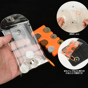 Japanese-style minimalist <b>coin</b> clip <b>coin</b> <b>purse</b>, mini portable transparent PVC <b>coin</b> bag, <b>coin</b> clip storage cover. - Product Image 4
