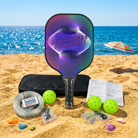 Ensemble de pickleball lumineux à LED comprenant 2 raquettes, 2 balles et 1 bande LED pour les sports de pickleball en extérieur la nuit