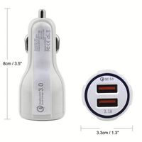 Pengisi Daya Mobil Universal 3.1A Quick Charge Dual USB Port 3.0 Adapter Kompatibel dengan Semua Smartphone