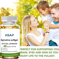 Ausreson Spiruline Softgel Supplément Nutritionnel 500mg Vitamine Naturelle Sélénium Chlorella Spiruline Softgels