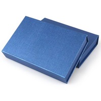 Boîte-cadeau de luxe avec couvercle magnétique réutilisable, grand stock, emballage en carton rigide pour vernis à ongles, huile, boîtes en papier bleu pour cadeaux