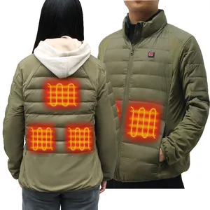 Jaket pemanas tahan air wanita, jaket Puffer reaktif 15 zona untuk anak jaket panas baterai USB 5V