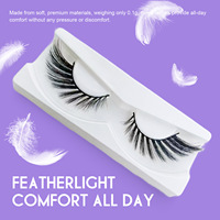 Faux cils pré-encollés ailés style manga, lot multi-paires, bande en coton noir, volume bouclé et moelleux, auto-adhésifs, vente en gros