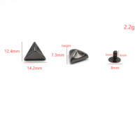 Cloxy bricolage sac faisant accessoire Triangle forme Rivets décoratifs rivets à vis pour cuir artisanat sac ceinture Triangle métal Rivets