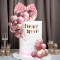 Accessoires de décoration de gâteaux, ensemble de 32 pièces, boules de poudre, éventails en papier, accessoires pour gâteaux, décoration de table de dessert d'anniversaire