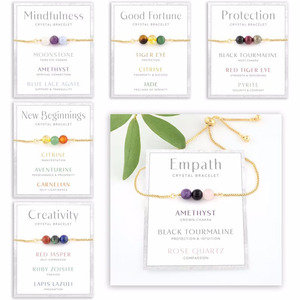 Hot Bán Tự Nhiên Đá Quý Chữa Bệnh Pha Lê Vòng Đeo Tay Chuỗi Thép Không Gỉ Reiki Năng Lượng Thiền Đá Vòng Đeo Tay Cho Phụ Nữ - Product Image 3