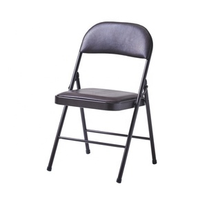Toptan yüksek kalite ucuz katlanır masa ve sandalyeler Metal katlanır sandalyeler kullanılan siyah dış mekan mobilyası Modern bahçe sandalye - Product Image 5