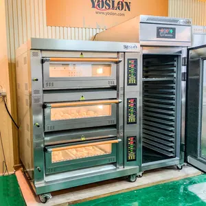 Yoslon-horno de Gas de cocina comercial, máquina de panadería, equipo de horno de pan y pastel, 3 cubiertas, 6 bandejas