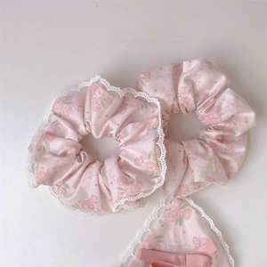 Original coreano Rosa chica Linda Rosa grande scrunchie - Product Image 4