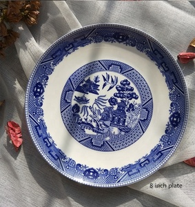Discount British Blue Color Classical Garden Ceramic <b>Dinnerware</b> Plates - Product Image 2