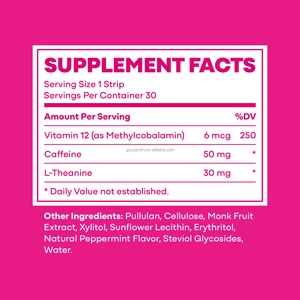 Strisce Energetiche con Caffeina 50mg, L-Teanina, <span class=keywords><strong>B12</strong></span>, Strisce Orali a Rapido Scioglimento - Disponibile OEM, Etichetta Privata, Gusto Personalizzabile - Product Image 6