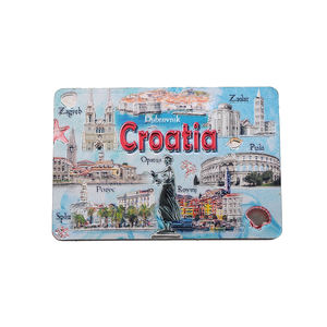 סגנון חדש oem מלבן מותאם אישית סגנון croatia סגנון פח פח לסכל praha מקרר מזכרת מגנט רך hravatska - Product Image 1