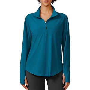 Camiseta Deportiva de Manga Larga con Media Cremallera para Mujer FOXA, Protección Solar UPF 50+, Secado Rápido, para Correr, Senderismo y Golf - Product Image 1