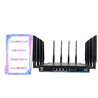 Enrutador de tres bandas WiFi 7 de máxima velocidad, Mbps 19000, 2,5G, WAN, Dual SIM, 5G, módem CPE con antenas externas para el hogar y la Oficina